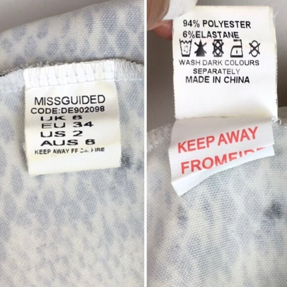 Missguided MobWife Snake Print V-Neck Long Sleeve Bodycon Dress Women's Size 6 - Picture 7 of 7